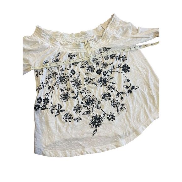 ANTHROPOLOGIE Annie Off the Shoulder Floral Embroidered Blouse boho - Picture 11 of 11